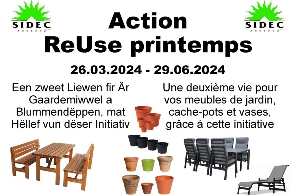 SIDEC – Action ReUse Printemps 26/3/-29/6/2024