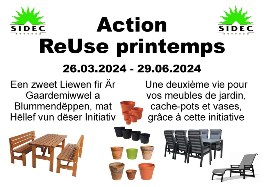 SIDEC - Action ReUse Printemps 26/3/-29/6/2024