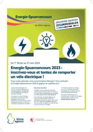 Concours - Energie spueren / Economies d'énergie du 01/02/ au 31/03/2023