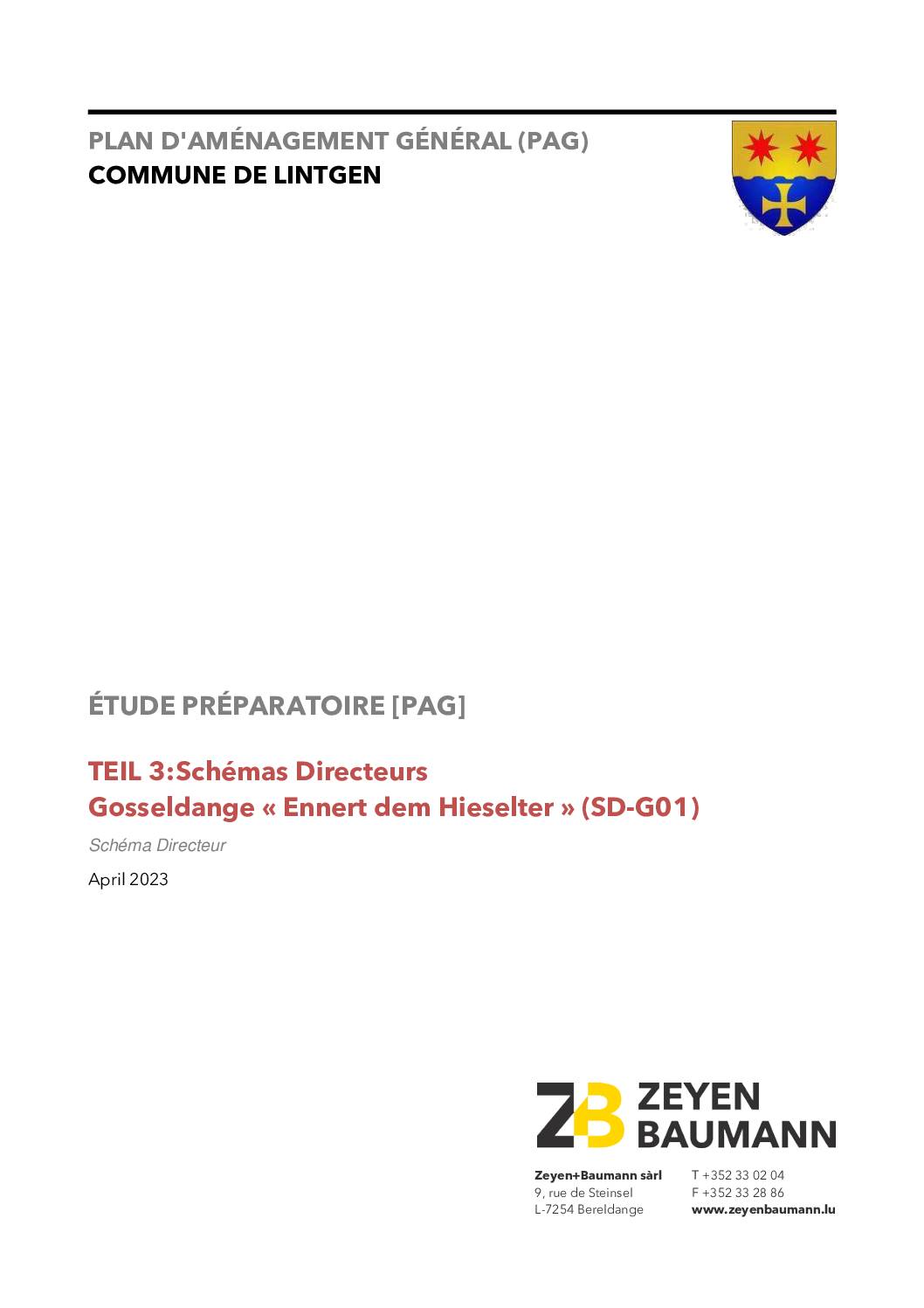 Schémas directeurs - Gosseldange « Ennert dem Hieselter » (SD-G01)