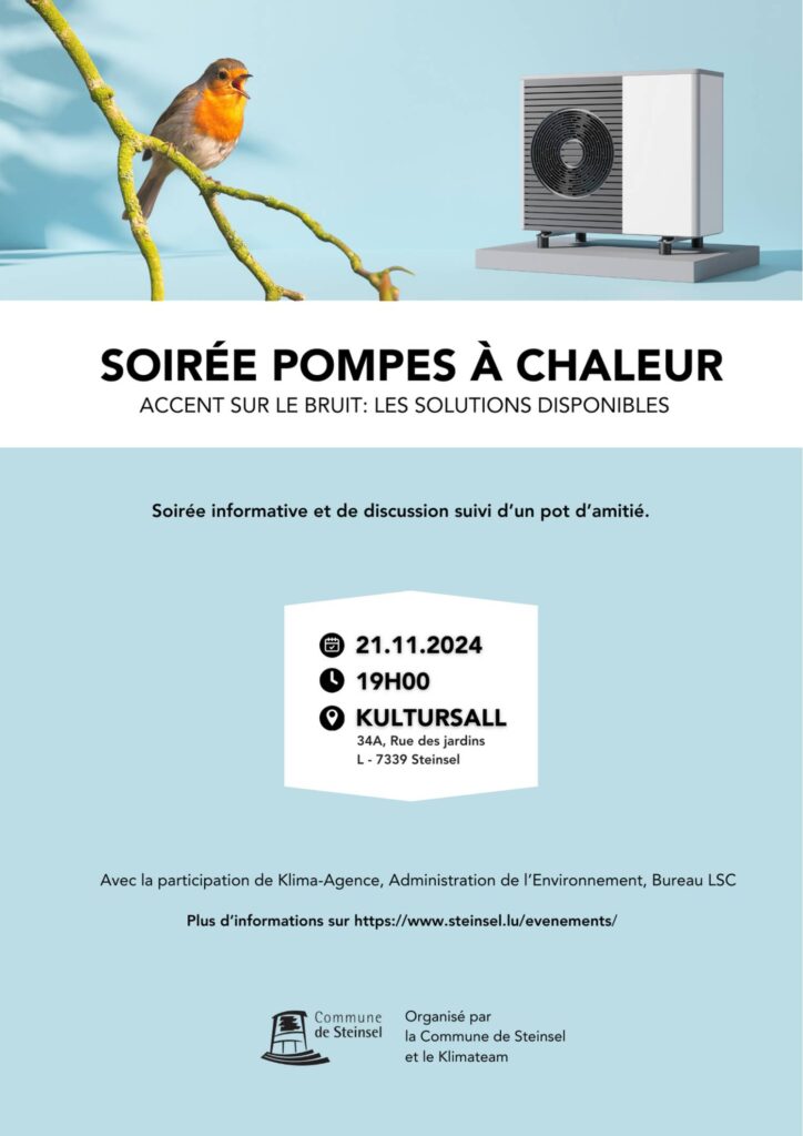 Soirée pompes à chaleur - 21/11/2024 à 19h00 - Kultursall Steinsel