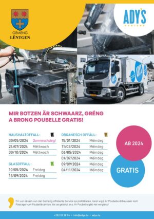 Calendrier des manifestations et des déchets 2024 - Lintgen