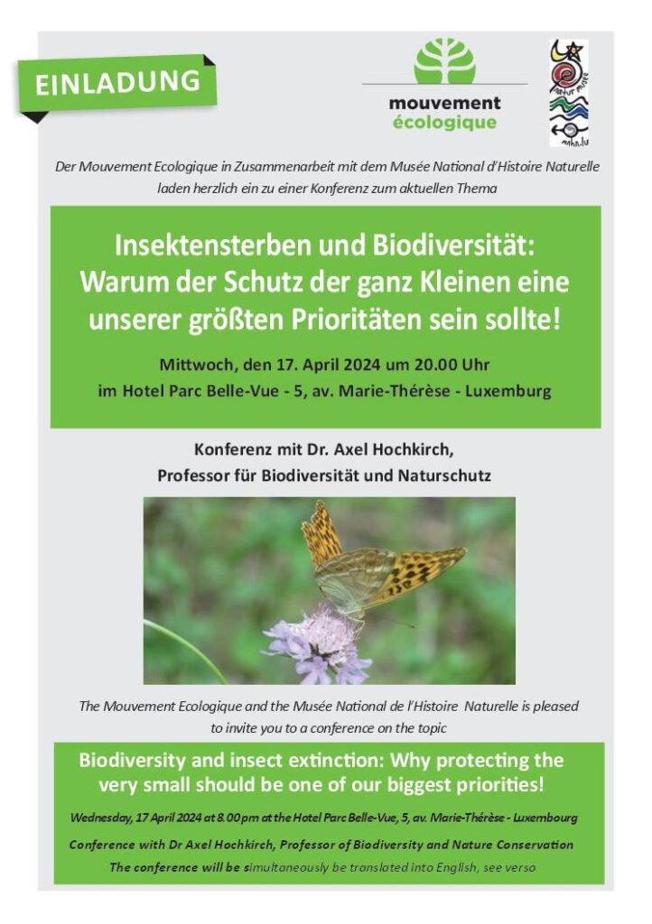 Konferenz: Insektensterben & Biodiversität 17/04/2024 20h00