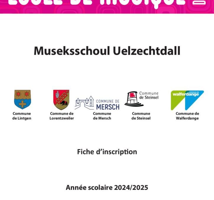 Ecole de musique UGDA – Brochure et fiche d’inscription 2024/2025