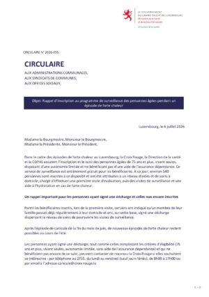 Service de surveillance pour personnes âgées pendant l'épisode de forte chaleur