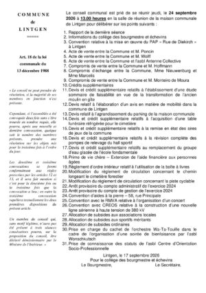 Séance du Conseil communal - 24/09/2026 à 13h00