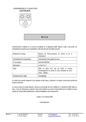 EAU - Abri de jardin et travaux d'aménagement - Luxtim Sàrl