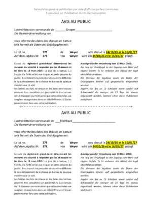 Chasses en battue - Lot 378 de Weyer - 24/10/2026 et 16/01/2027