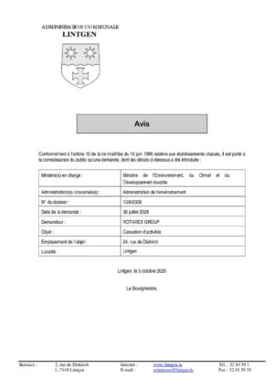 COMMODO - Cessation d'activités - ROTAREX GROUP